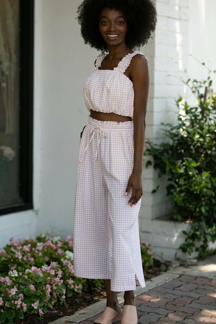 Allie Rose Bernice Gingham Pants Clothing