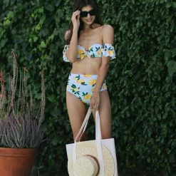 Envya Swim Jenn Citrus Off-Shoulder Bikini