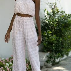 Allie Rose Bernice Gingham Pants Clothing