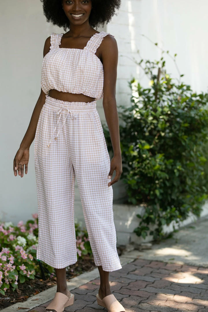 Allie Rose Bernice Gingham Pants Clothing