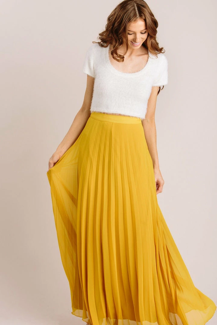 Aakaa Bridal Simone Pleated Maxi Skirt