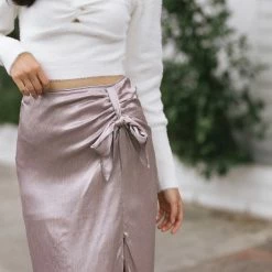 Lush Shauna Crinkled Satin Skirt