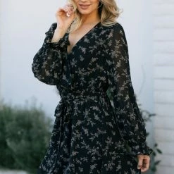 She + Sky Peyton Surplice Mini Dress Clothing