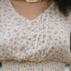 Blu Pepper Danica V-Neck Button Top Clothing