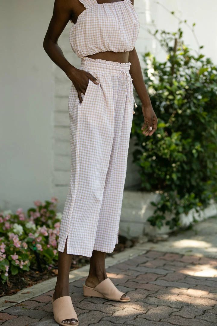 Allie Rose Bernice Gingham Pants Clothing