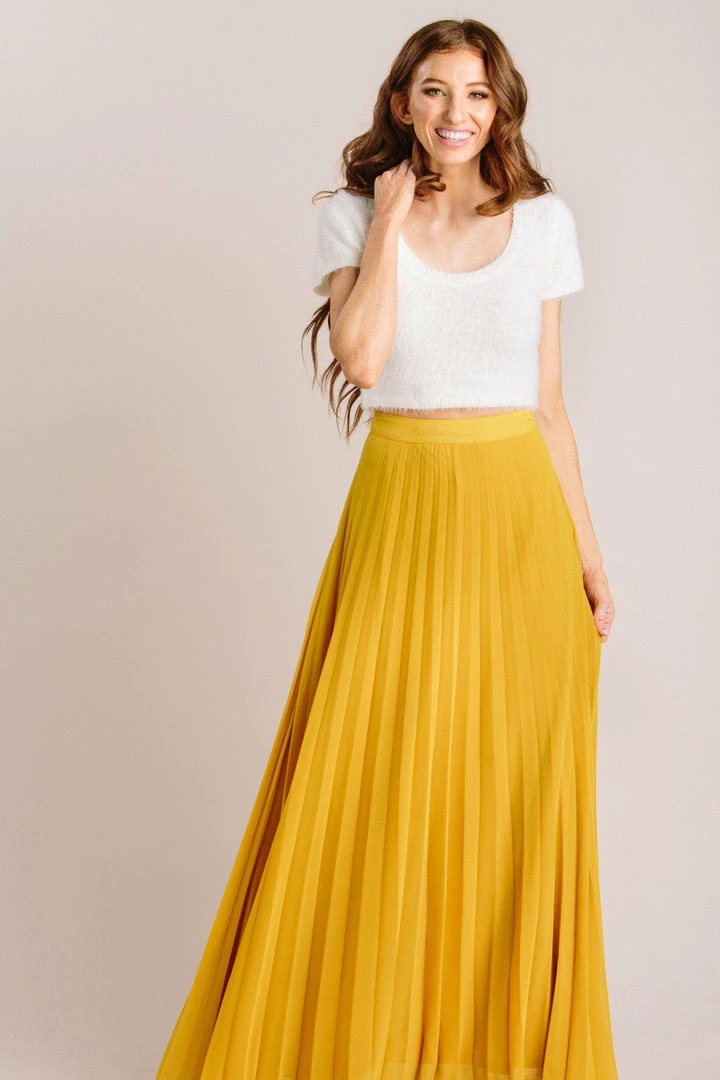 Aakaa Bridal Simone Pleated Maxi Skirt