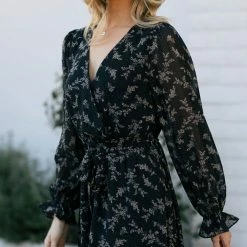 She + Sky Peyton Surplice Mini Dress Clothing