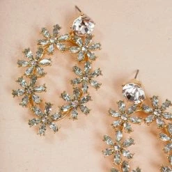 Morning Lavender Accessories Sienna Oval Crystal Earrings