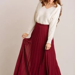 Aakaa Bridal Simone Pleated Maxi Skirt