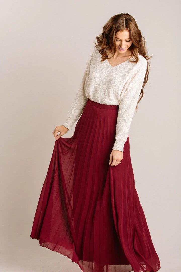 Aakaa Bridal Simone Pleated Maxi Skirt
