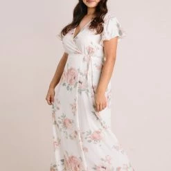 Everly Bridal Petite Charlotte Floral Wrap Maxi Dress
