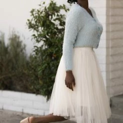 Allie Rose Gwyneth Fuzzy Cropped Cardigan