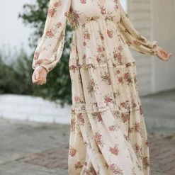 Aakaa Maternity Friendly Riley Tiered Maxi Dress