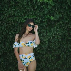 Envya Swim Jenn Citrus Off-Shoulder Bikini