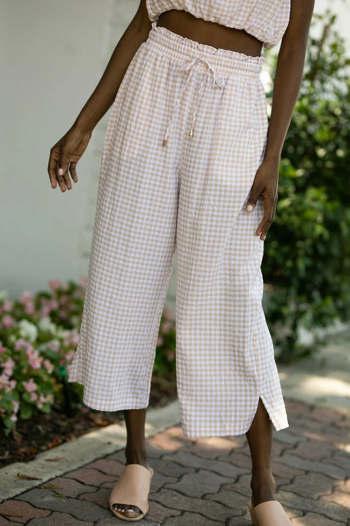 Allie Rose Bernice Gingham Pants Clothing