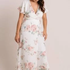 Everly Bridal Petite Charlotte Floral Wrap Maxi Dress
