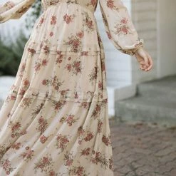 Aakaa Maternity Friendly Riley Tiered Maxi Dress