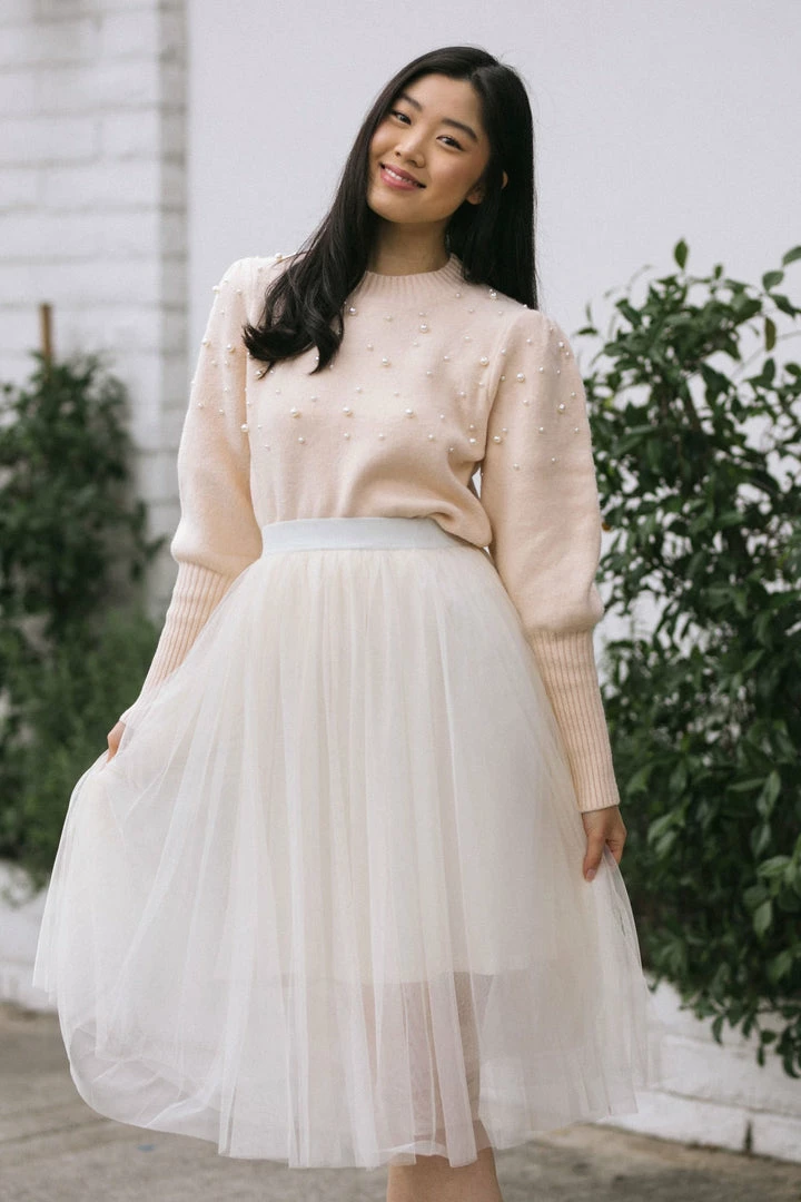 Lush Tara Pearl Knit Sweater