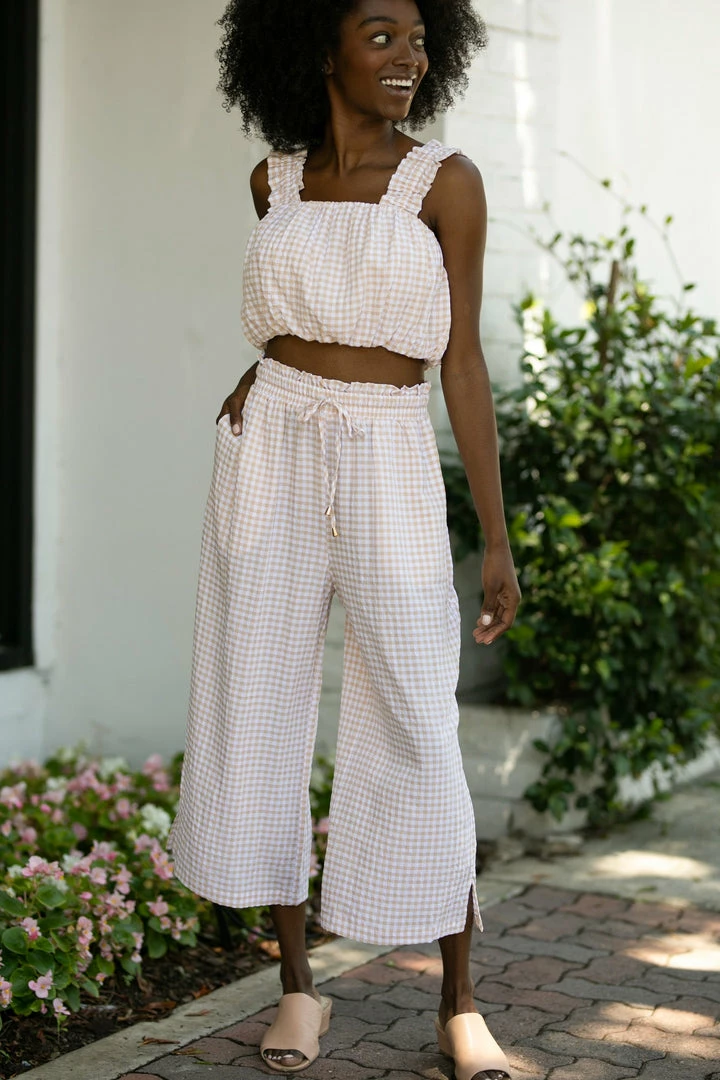 Allie Rose Bernice Gingham Pants Clothing