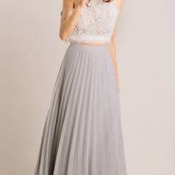 Aakaa Bridal Simone Pleated Maxi Skirt