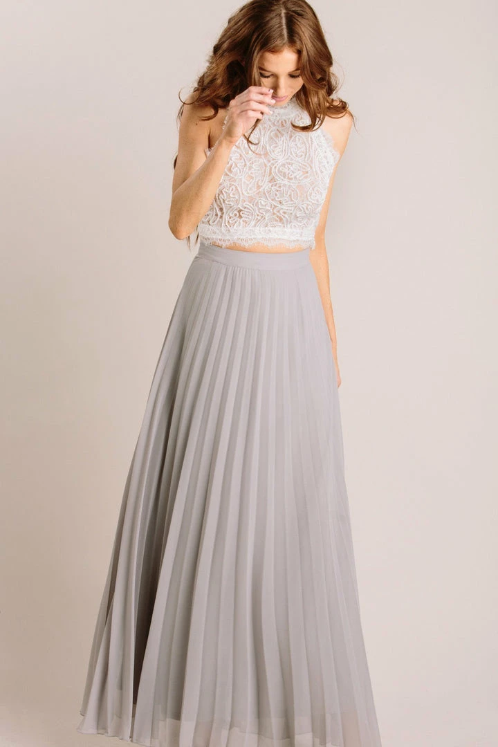 Aakaa Bridal Simone Pleated Maxi Skirt