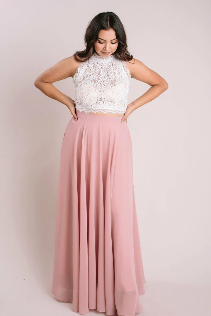 A.Peach Bridal Leighton White Sleeveless Lace Top