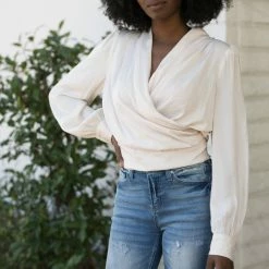 Lush Clothing Josie Surplice Blouse