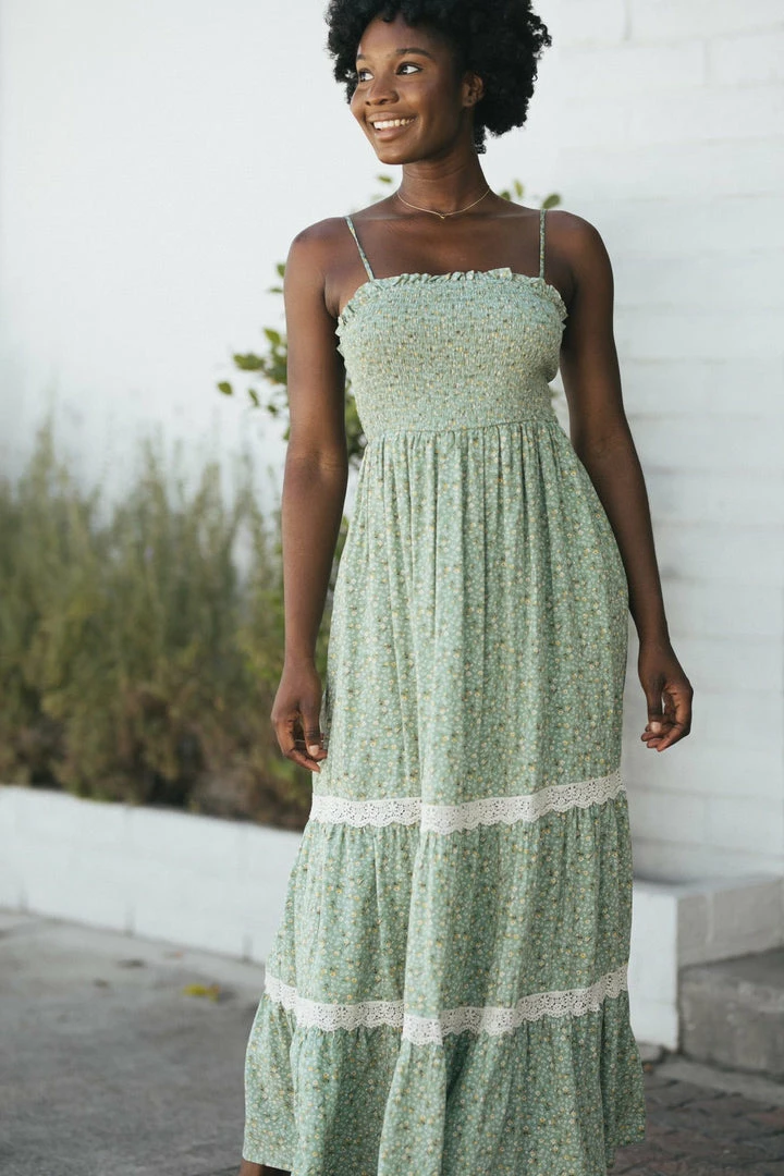 In Loom Allie Smocked Maxi Dress Maternity Friendly