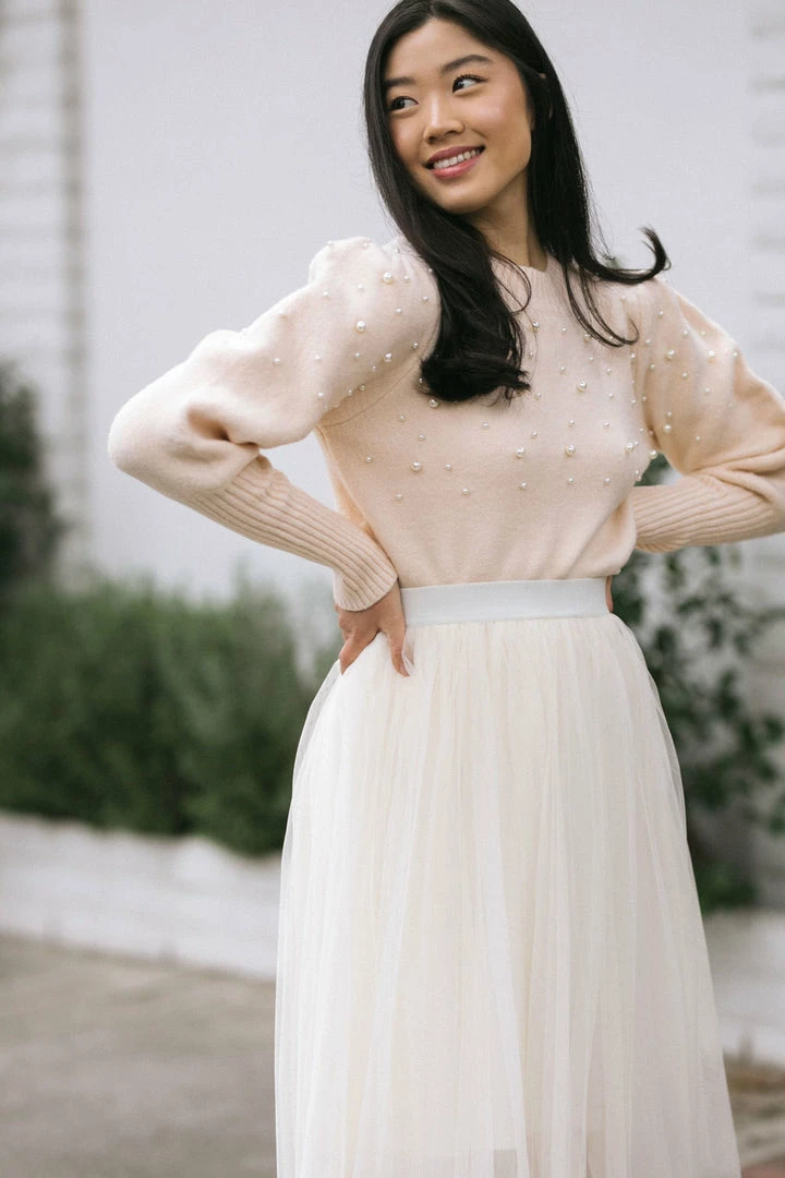 Lush Tara Pearl Knit Sweater