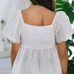 Ee:some Clothing Mariette Eyelet Babydoll Top