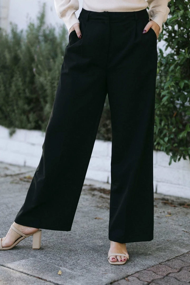 Audrey 3+1 Maxine Pleated Twill Slacks Work Essentials