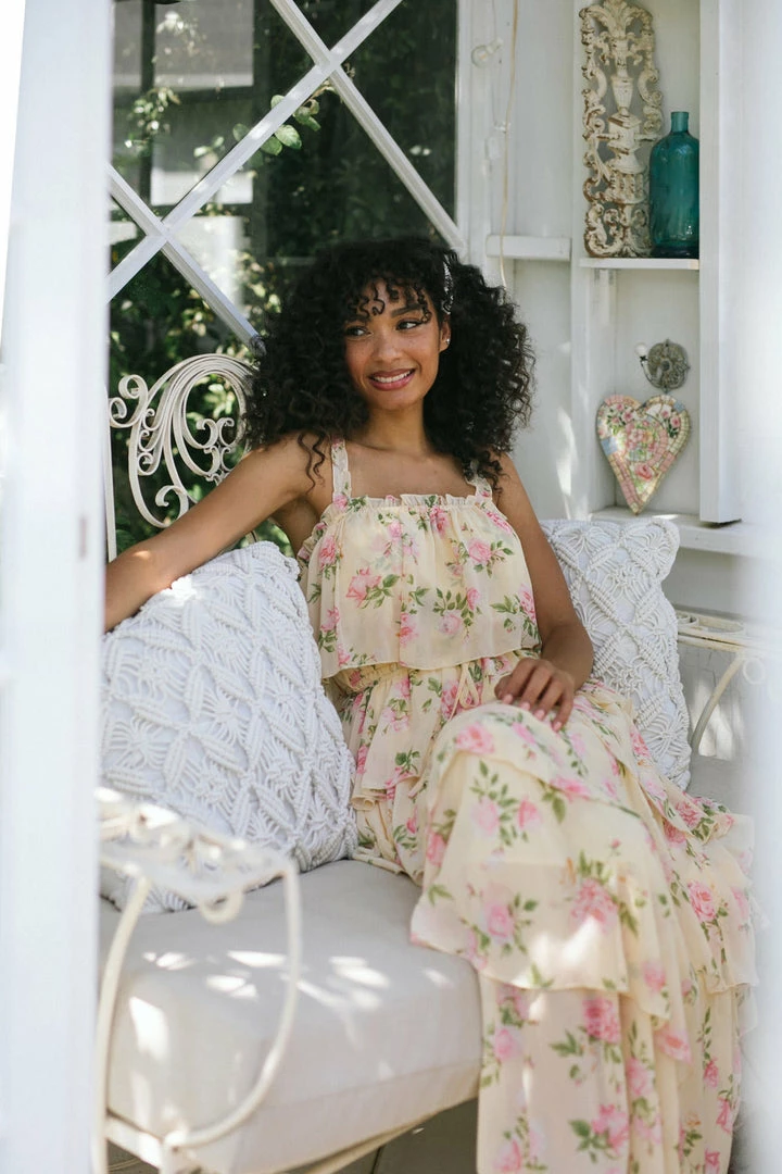 Aakaa Cleo Tiered Maxi Dress Clothing