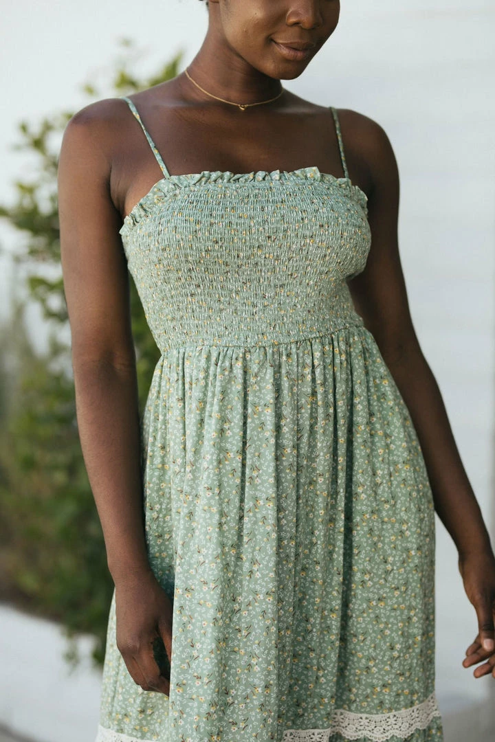 In Loom Allie Smocked Maxi Dress Maternity Friendly