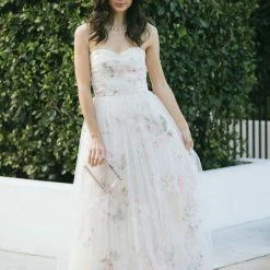 Maniju Ellen Floral Tulle Maxi Dress Bridal