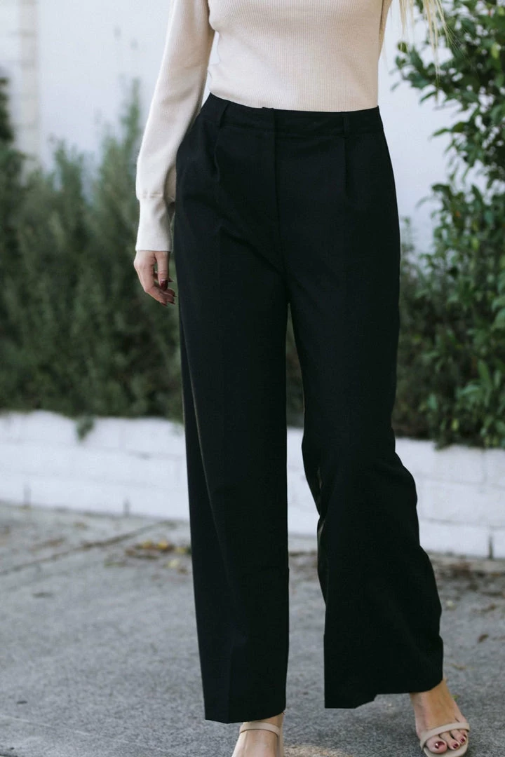 Audrey 3+1 Maxine Pleated Twill Slacks Work Essentials