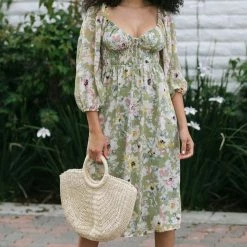 Lush Maternity Friendly Elizabeth Puff Sleeve Dress