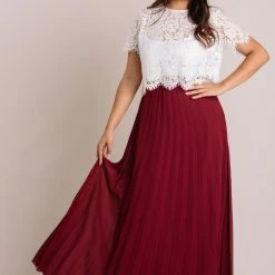 Aakaa Bridal Simone Pleated Maxi Skirt