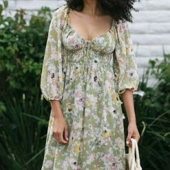 Lush Maternity Friendly Elizabeth Puff Sleeve Dress