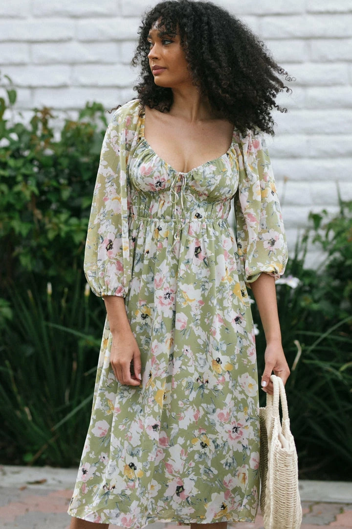 Lush Maternity Friendly Elizabeth Puff Sleeve Dress