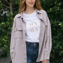 She + Sky Robbie Buttoned Shirt Jacket Clothing