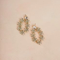 Morning Lavender Accessories Sienna Oval Crystal Earrings