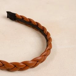 Fame Accessories Rory Faux Leather Braided Headband