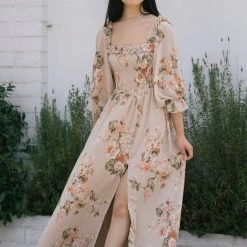 Aakaa Best Sellers Miriam Smocked Maxi Dress