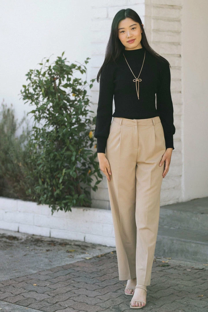 Audrey 3+1 Maxine Pleated Twill Slacks Work Essentials