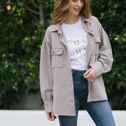 She + Sky Robbie Buttoned Shirt Jacket Clothing