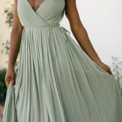 Soieblu Bridal Holly Pleated Wrap Maxi Dress