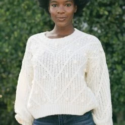 Very J Lara Crew Neck Pom Pom Sweater Clothing