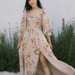 Aakaa Best Sellers Miriam Smocked Maxi Dress