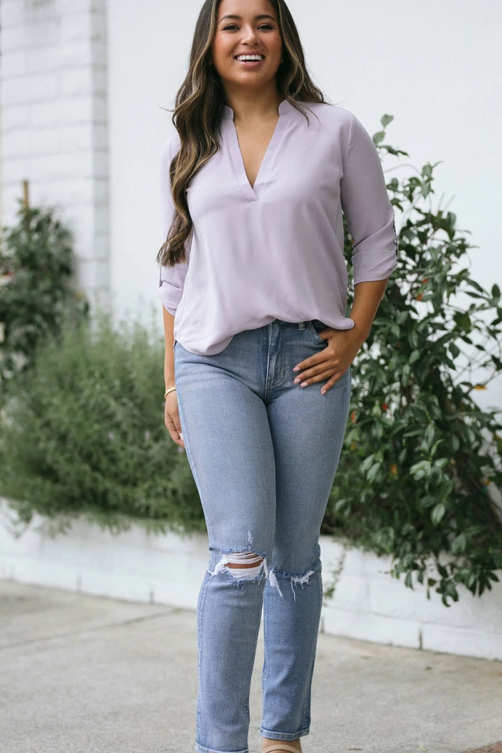 Lush Marina V-Neck Blouse