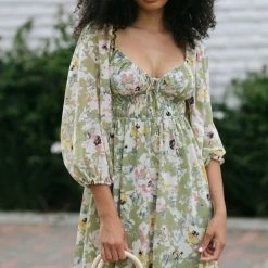 Lush Maternity Friendly Elizabeth Puff Sleeve Dress